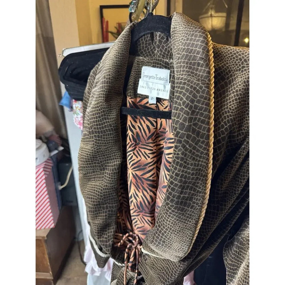 Georgette Trabolsi Sacs Fifth Avenue Vintage‎ Thick Robe W/Tassels & Animal - Picture 15 of 16